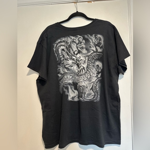 Men’s Laughlin Nevada River Run 2012 Dragon Motorcycle Tattoo Black Graphic Tee. - Picture 3 of 7